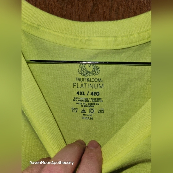 NWT 4X Fruit of Loom Bright Yellow Long Sleeve T Shirts - Picture 2 of 4